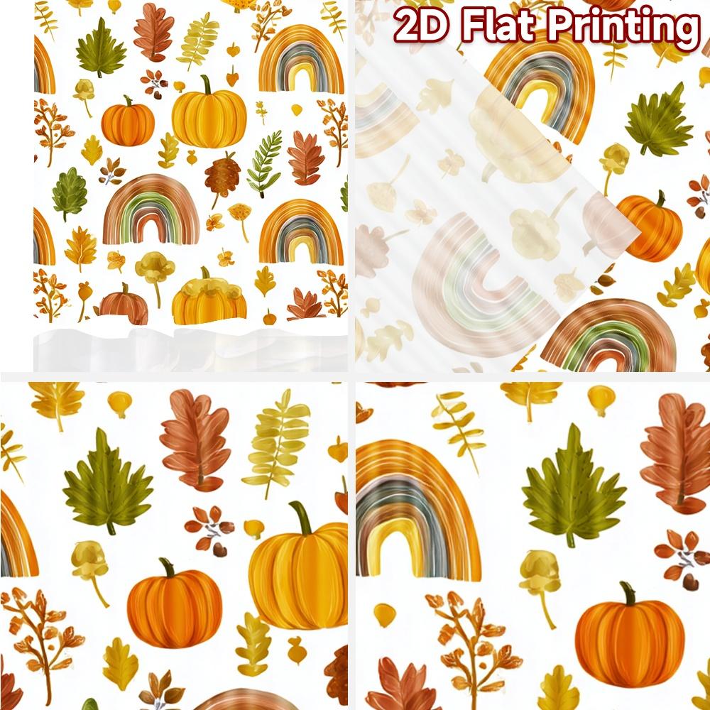 2pcs, 2D FLAT PRINTING Curtains (Without Rod) Autumn Rainbows Minimalist Holiday Curtains Durable Polyester Curtains Decorations