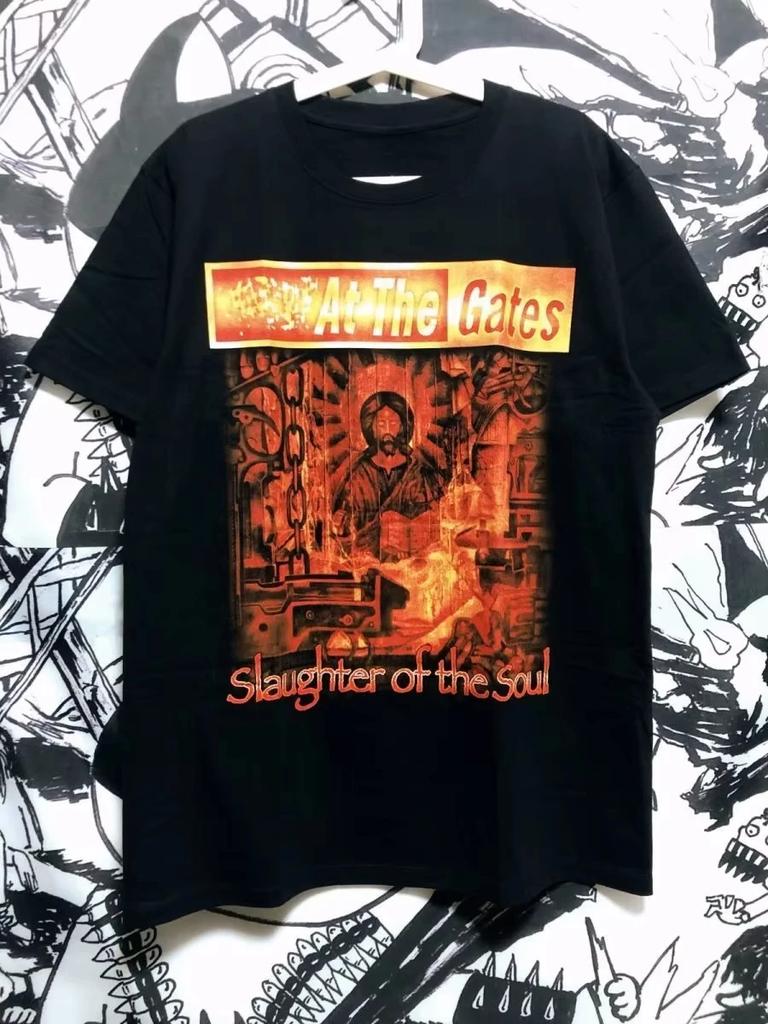 Retro Rock Band T-shirt Men's Summer Sweat-absorbing Breathable Top Cotton Round Neck Short Sleeve Trendy Men's Clothing