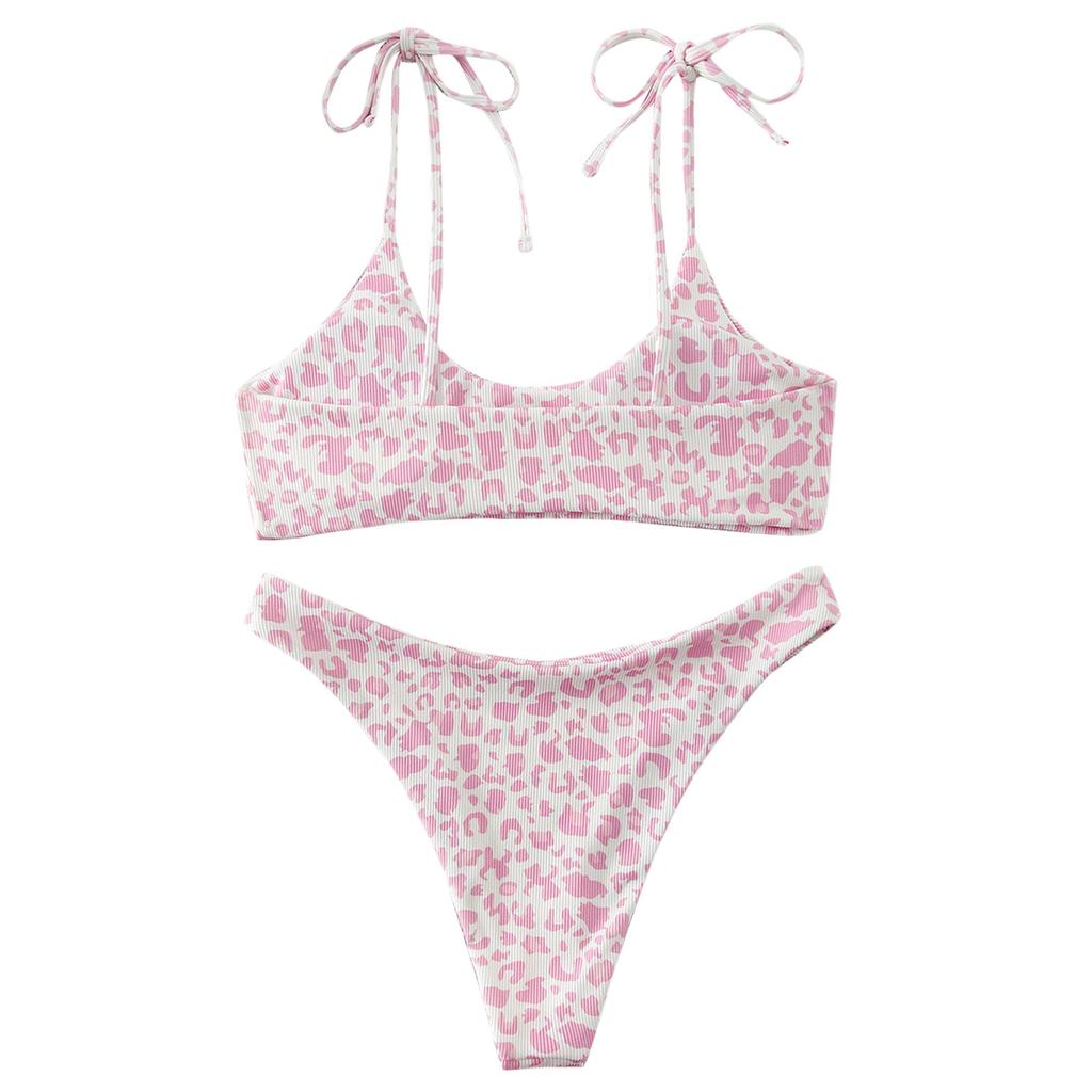 Women Decoration Bikini Set Push Up Swimsuit Beachwear Padded Swimwear