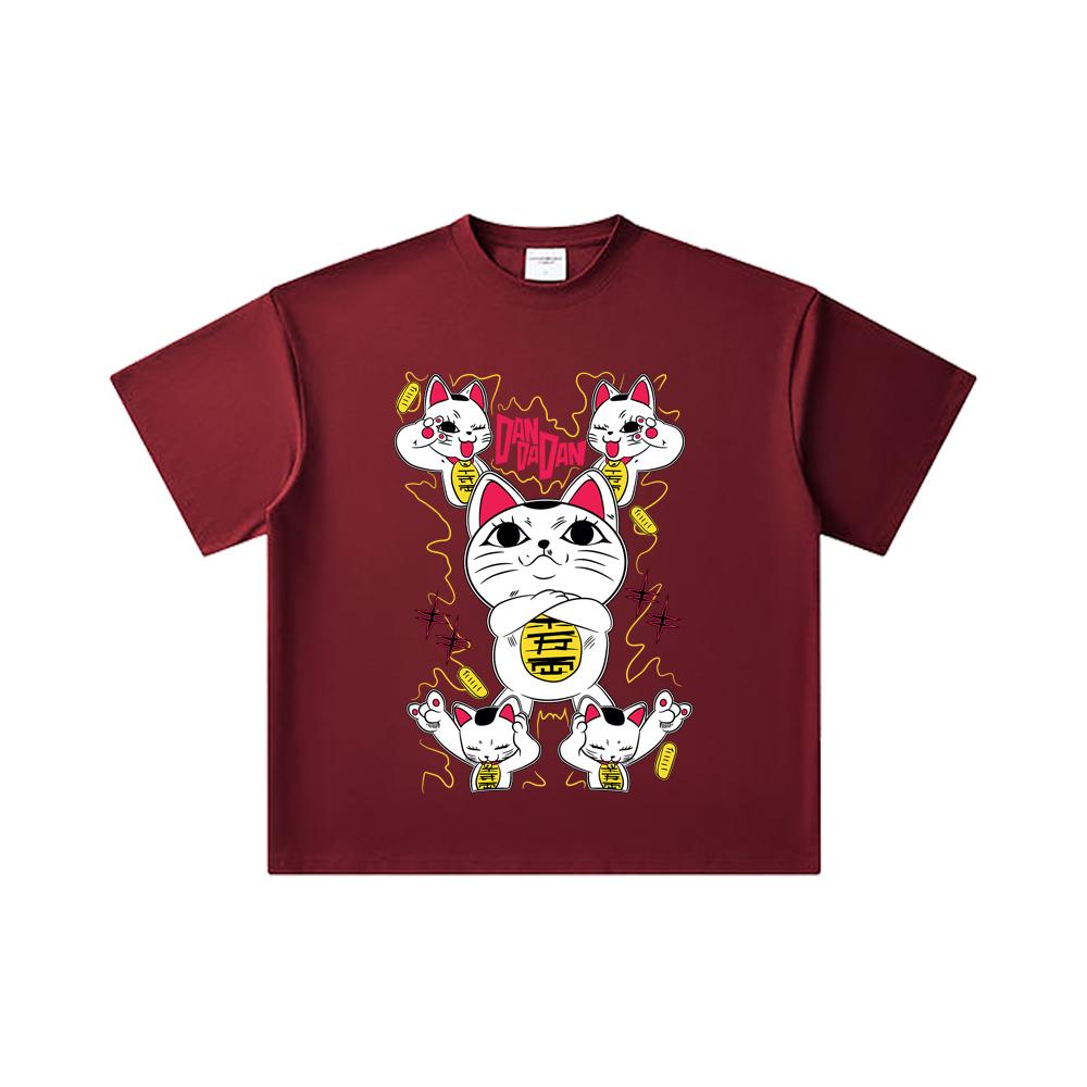 

260 GSM Double Yarn 32 Count 100% Cotton DanDaDan V6 Turbo Granny Print Unisex Heavy Cotton T Shirt 2XL вина червоного кольору