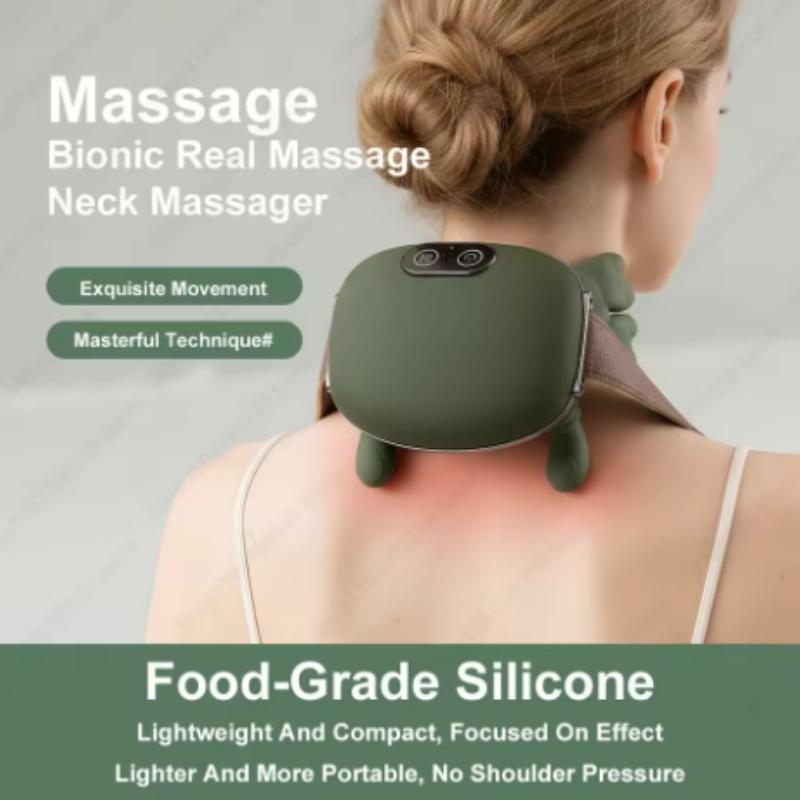 Bionic Neck Shoulder Massager Kneading Massager 3 Level Modes Neck Cervical Waist Leg Body Muscles Massage Pillow