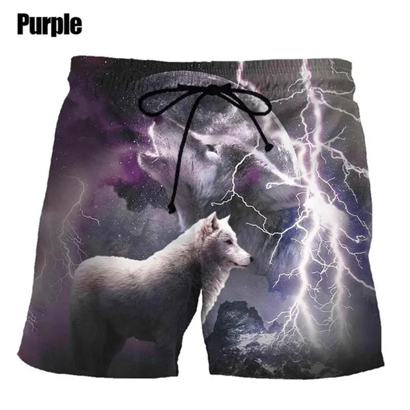 New Wolf 3D Digital Print Man Swim Shorts Casual Loose Men's Shorts Customized Design Comfortable Breathable Summer Wear Clothes