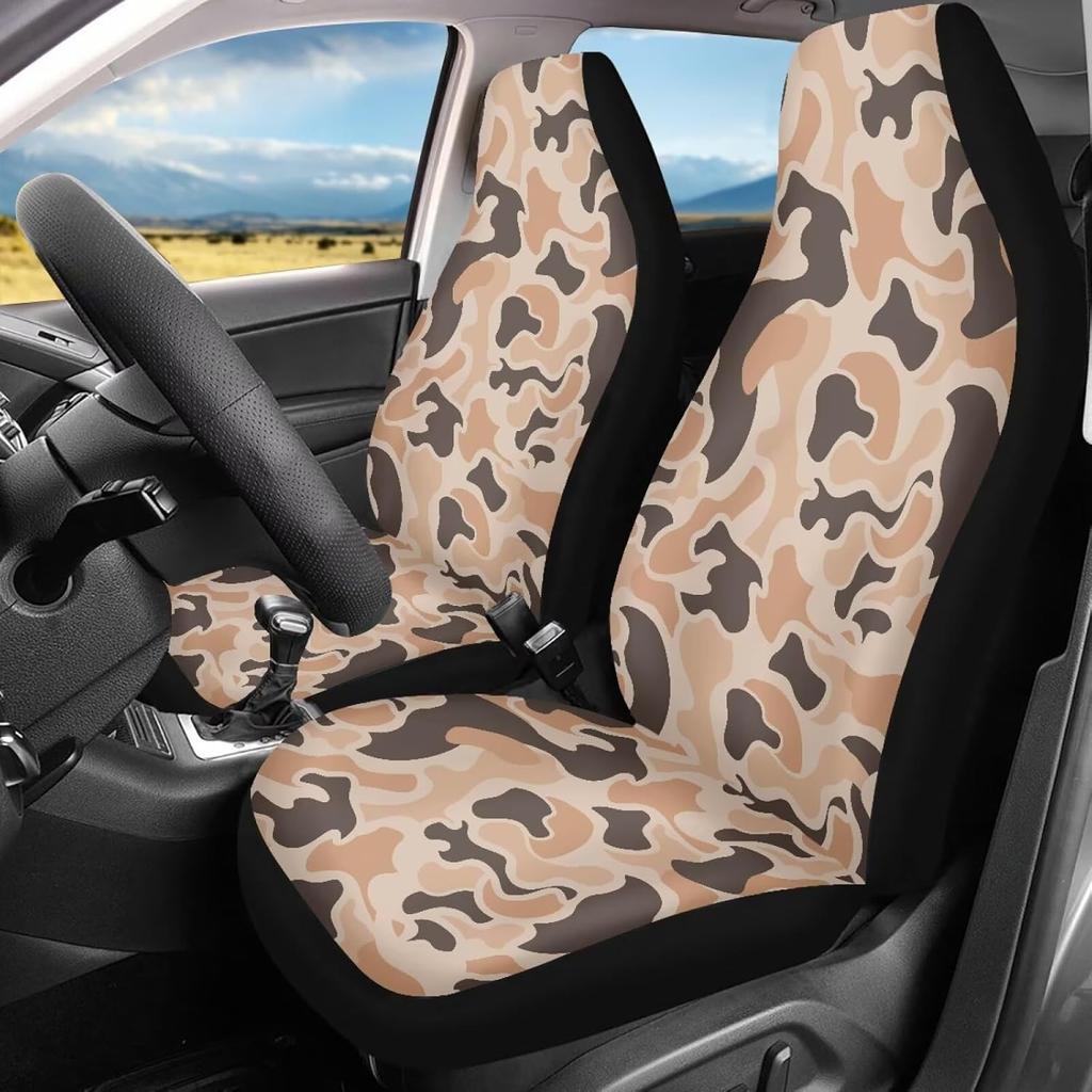 Bulopur Halloween Spider Web Print Front Seat Cover Sets 2 Pack, Car Universal Accessories Interior Decor for Men, Auto Front Seat Covers
