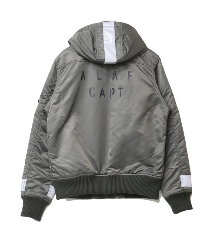 Alpha Industries Patched Hooded Rib Men's Jacket, TA1674, RP.GRAY