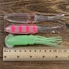Bimoo 1poser=4stk 12cm myk blekksprut lokker Jigging Game Fiske Saltvannsfiske Agn Blekksprut Lysende Klar Rosa for DIY rigger
