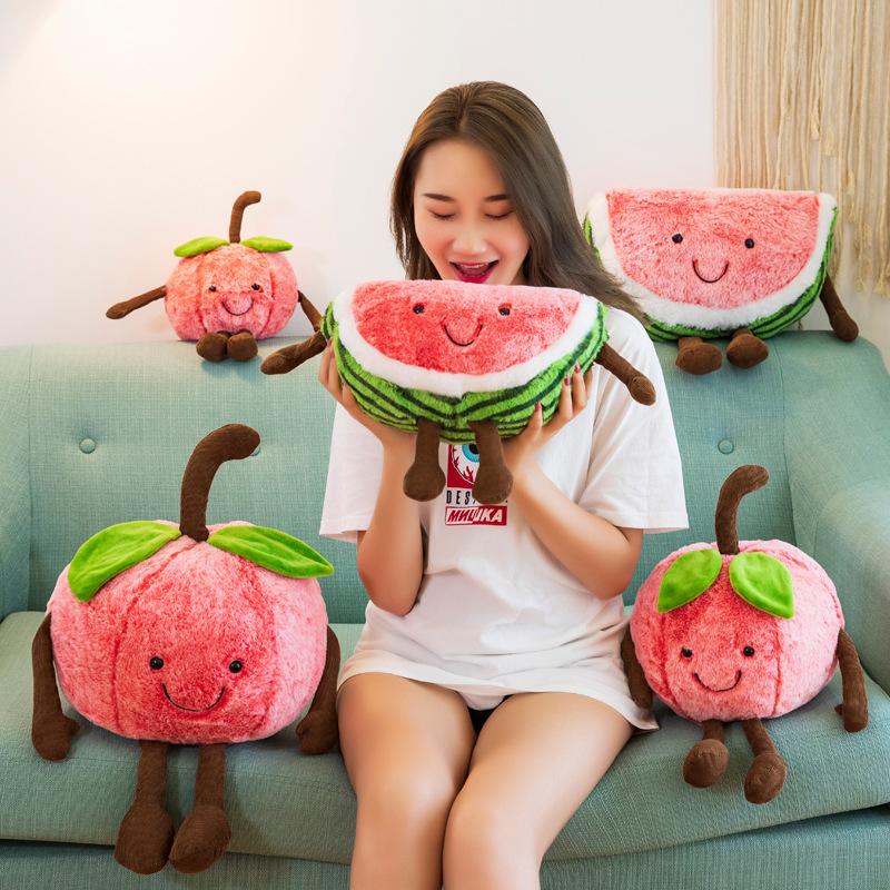 Creative Watermelon Doll Plush Toy Cute Cherry Throw Pillow Children's Doll Birthday Gift Girl Grab Machine Doll