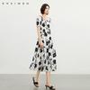 Printed drawstring dress