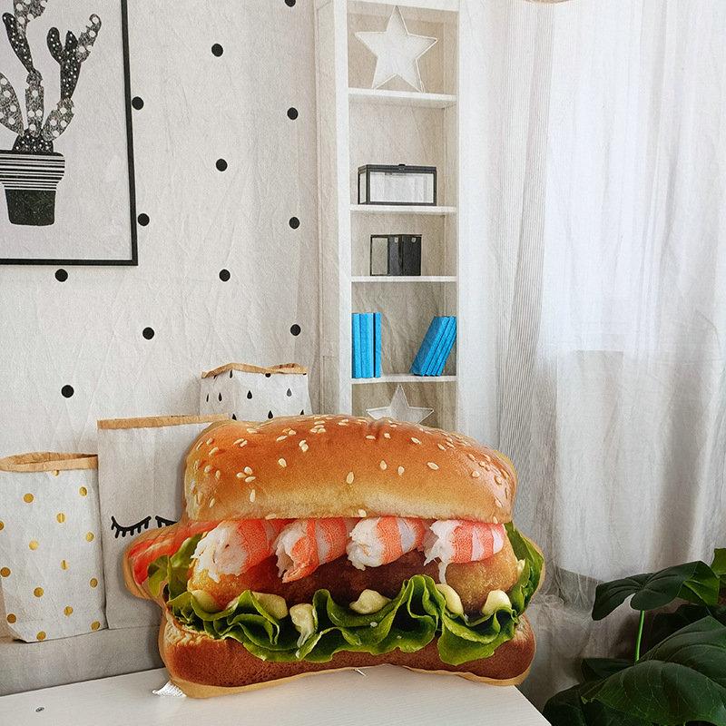 Kawaii Hamburge Doll Plush Toy Stuffed Pillow Room Decoration Blanket Cushion Birthday Gifts