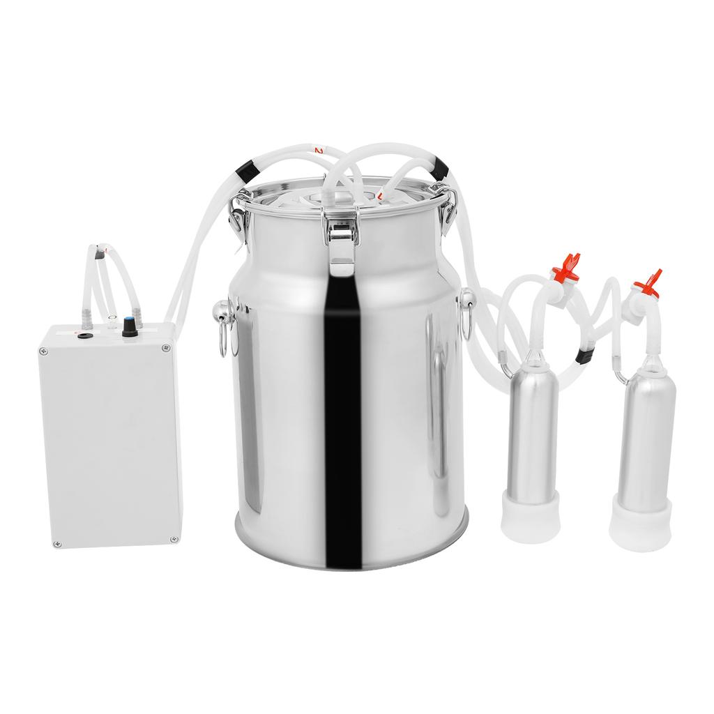 Electric Milking Machine for Cows Goats Stainless Steel Bucket Pulsation Vacuum Portable Dairy Farm Household