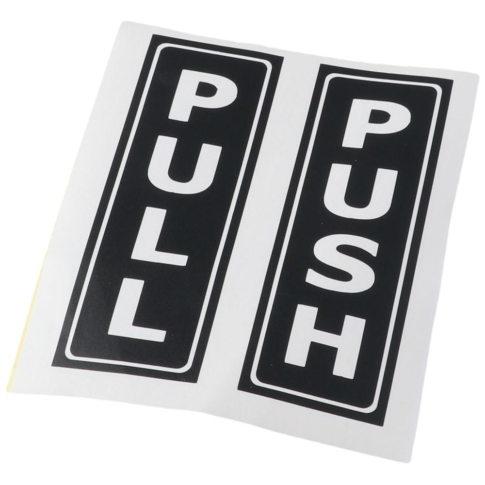 Self-Adhesive Door Sign Black Push Pull Stickers 2Set Stores