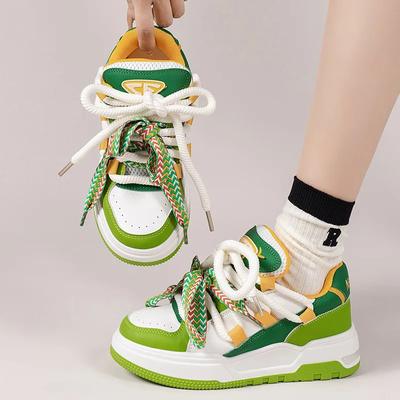 Scarpe Vulcanizzate da Donna Scarpe da Tennis Casual Stringate da Donna Scarpe Basse con Suola Spessa Sneakers Traspiranti Scarpe di Design di Marca 2024