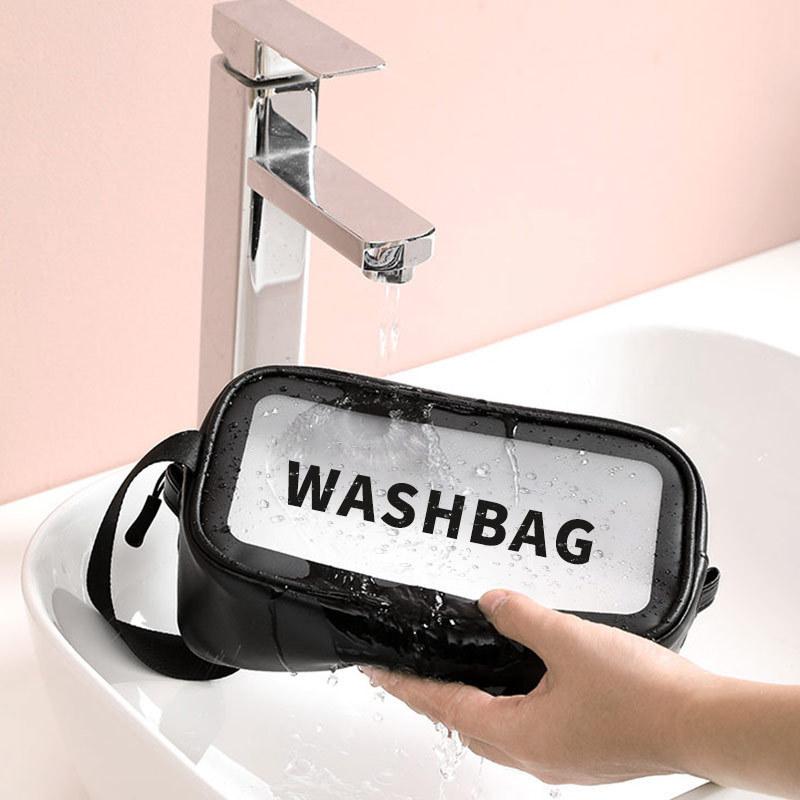 Clear Frosting Fashionable Large Capacity Makeup Pouch Portable Storage Travel