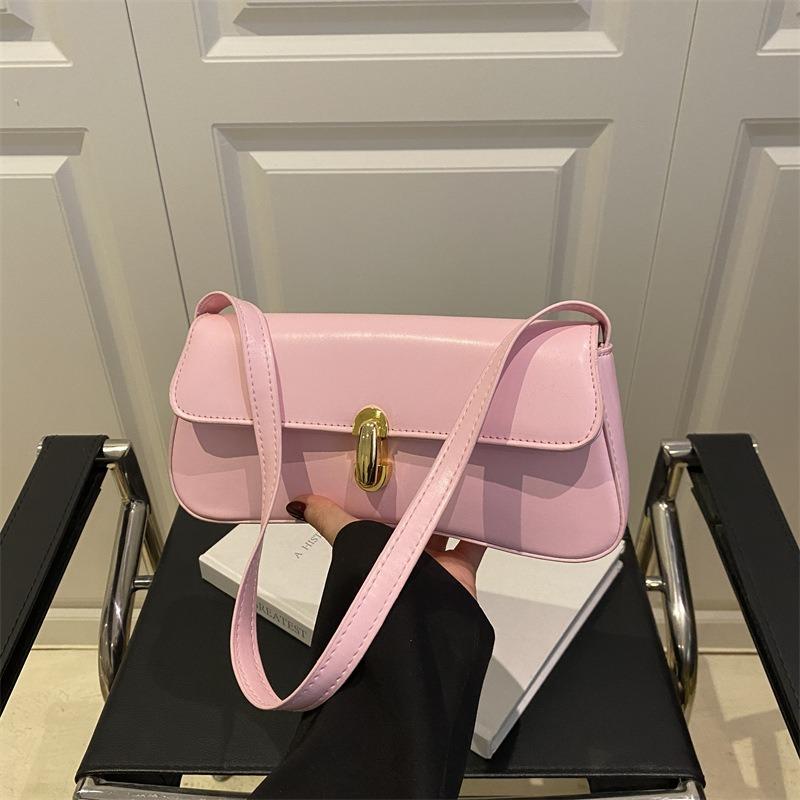 Portable underarm women's small square bag personalized trendy new lock fashionable retro underarm shoulder