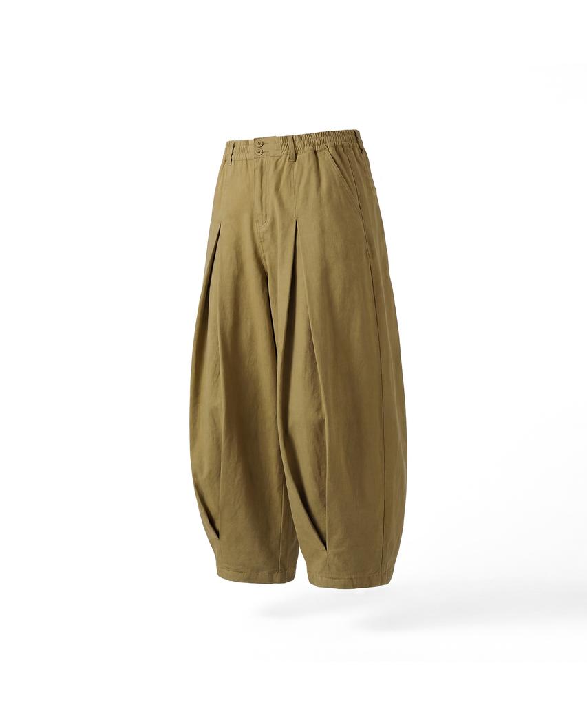 ANGLAN Long Tuck Wing Balloon Pants - Beige