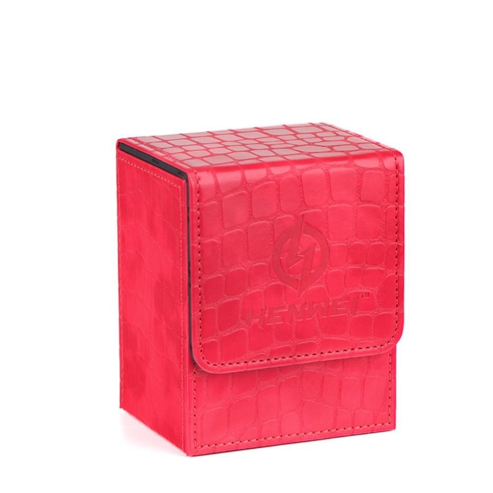

Fashion PU Leather Card Deck Box Flannel Holds 80 Cards Game MTG Trading Card Holder Collection Window Collection Box Women Men червоний