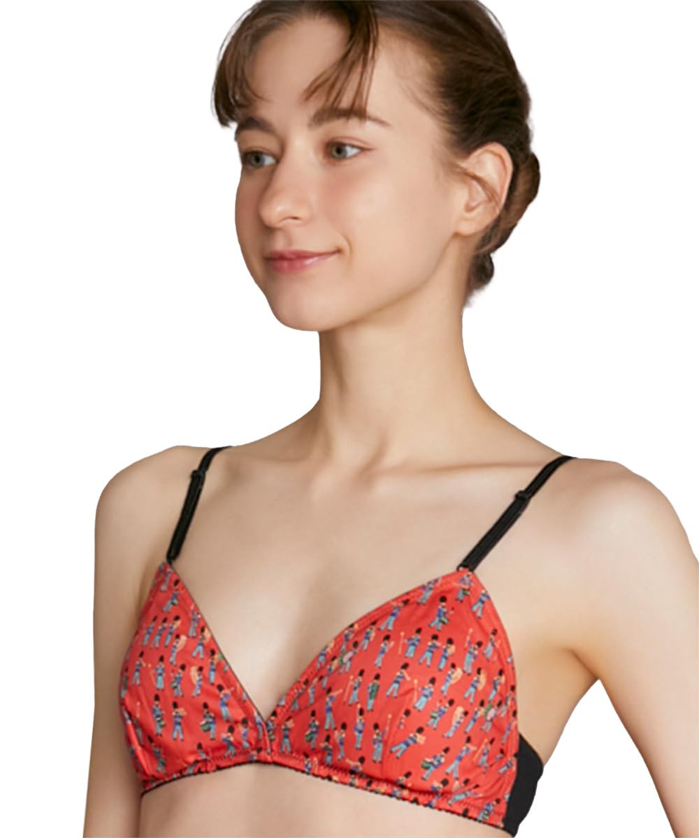 

cotton blend and cup skin MADE WITH LIBERTY FABRIC RE [Unnanacool] Non-wired bra, (back side), [Triangular non-wired bra] Bra, wireless, LB1080,