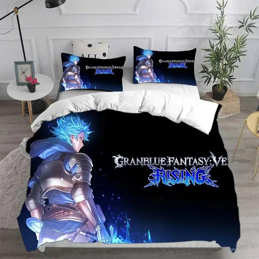Granblue Fantasy Bedding Set Printed Bed Set With Pillowcase Duvet Cover Soft Queen King Size Bedclothes Home Kids Adult Size