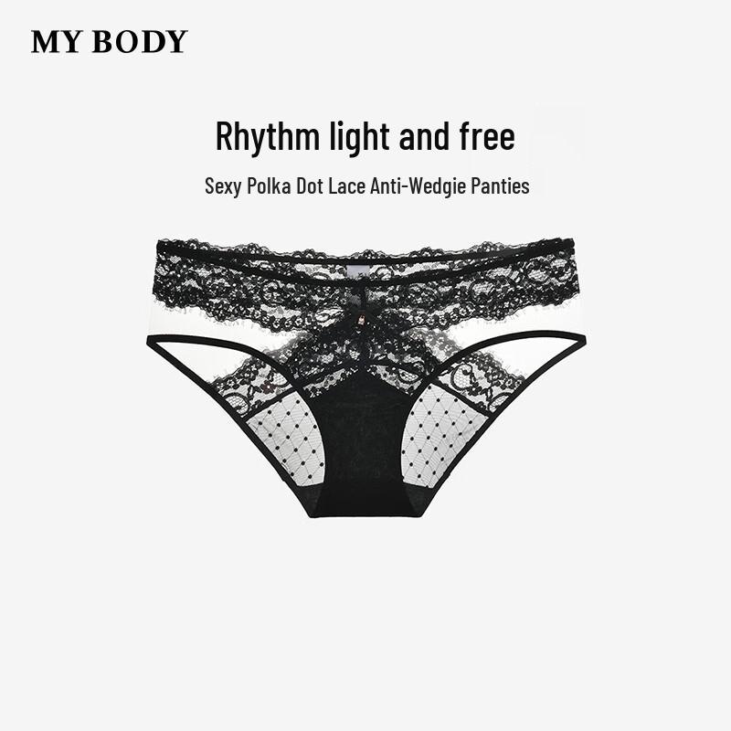 Mybody Women's Polka Dot Lace Low-Rise Briefs