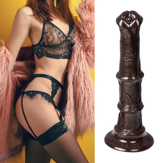 Large Fantasy Horse Dildo for Men & Women, Realistic Fake Animal Phallus with Suction Cup, Adult Sex Toy for Solo Play