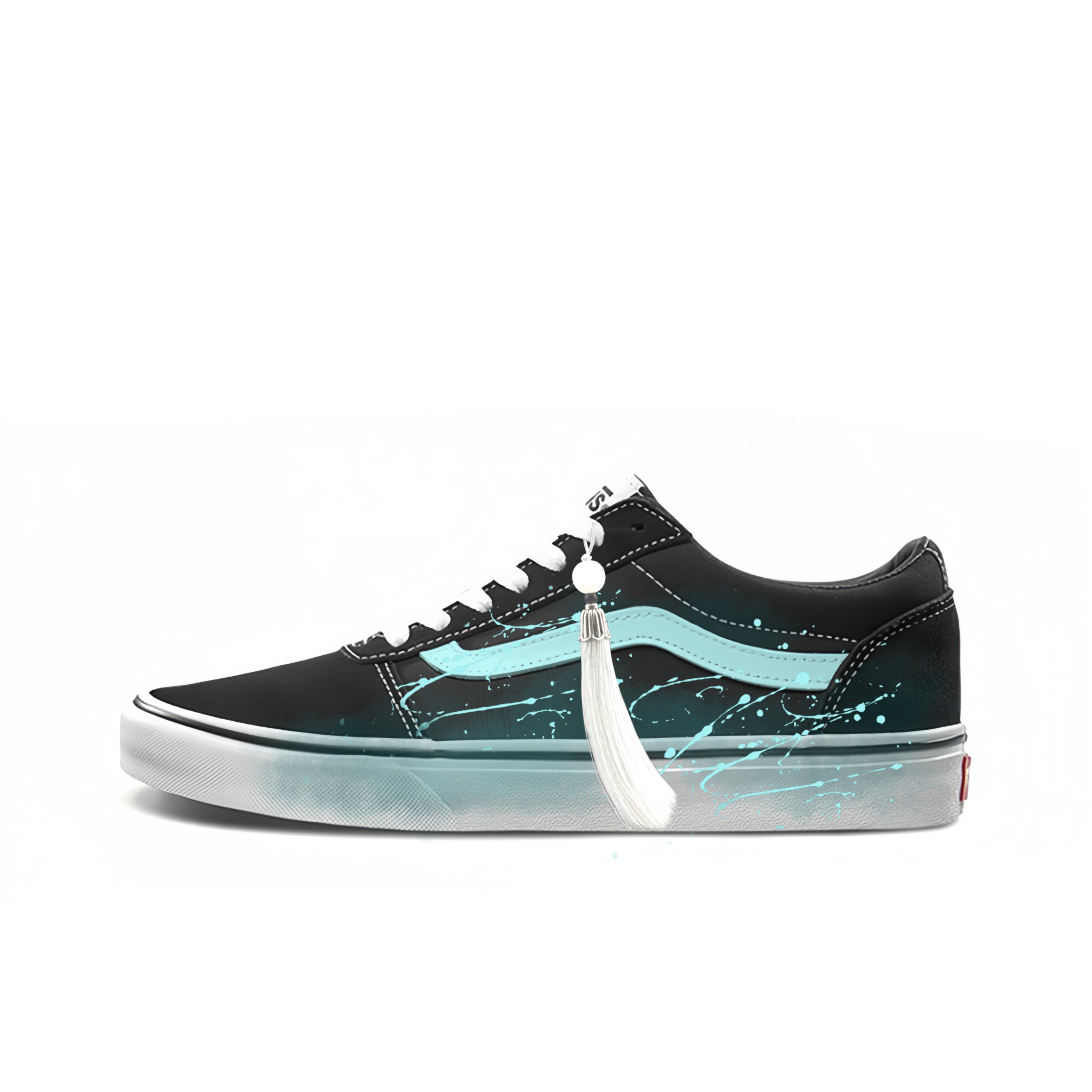 

Vans Ward Slip Resistant Abrasion Resistant Low top Skateboard Shoes Unisex Black Blue VN0A36EMC4R(Team613-) 40.5