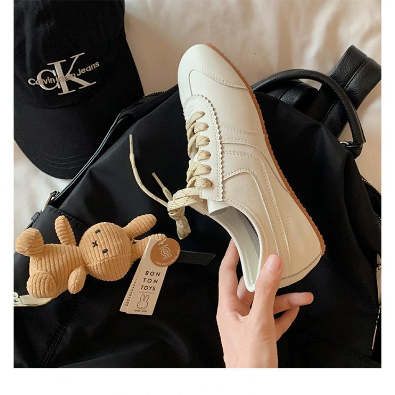 Cowhide Edition~ Retro Color Matching Versatile Casual Flat Bottom Marathon Women