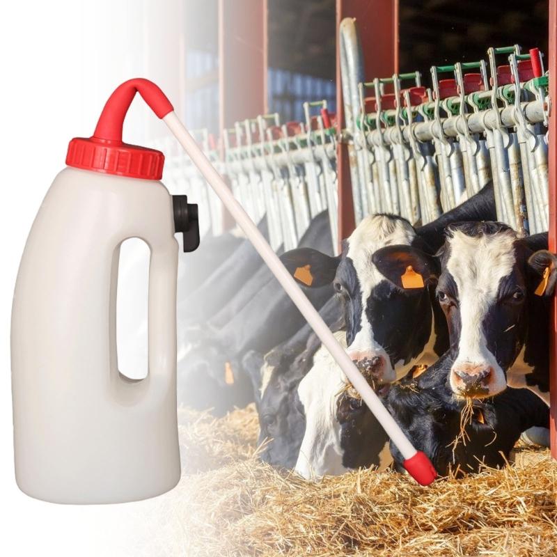 Large Capacity Calfs Nursing Bottle Food Grades Easyly Carry Livestock Feeders for Calfs Nutritions