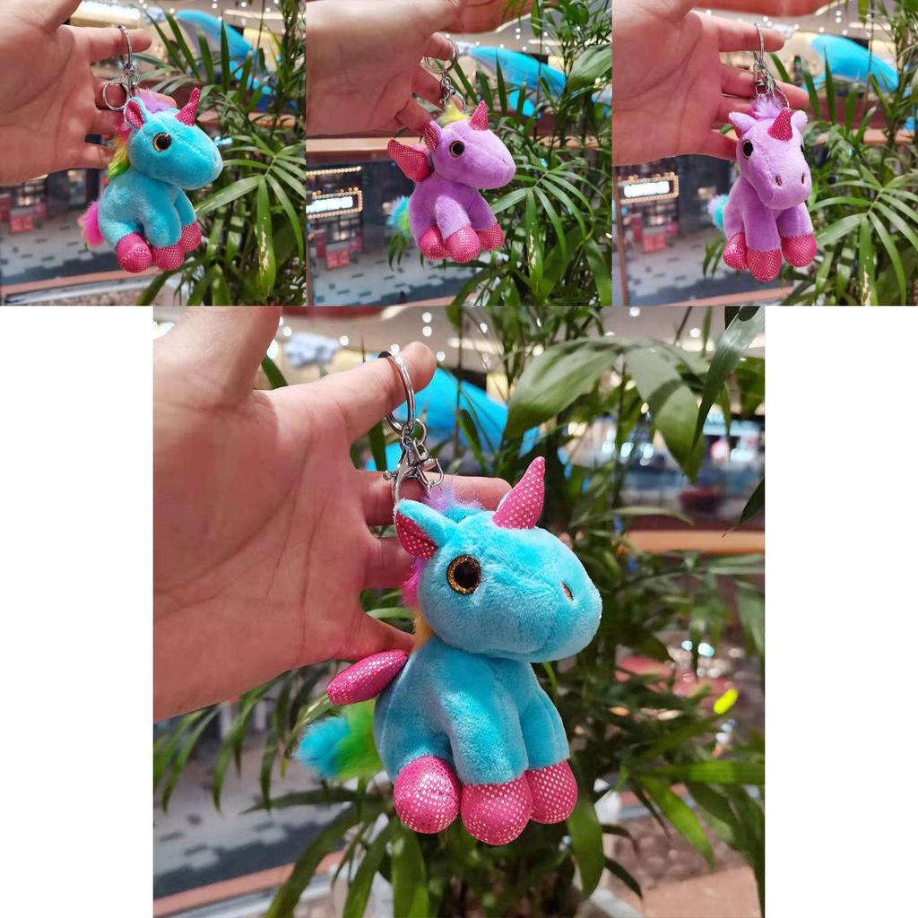 Creative Cartoon Unicorn Plush Keyring Cute Doll Backpack Pendant For Children