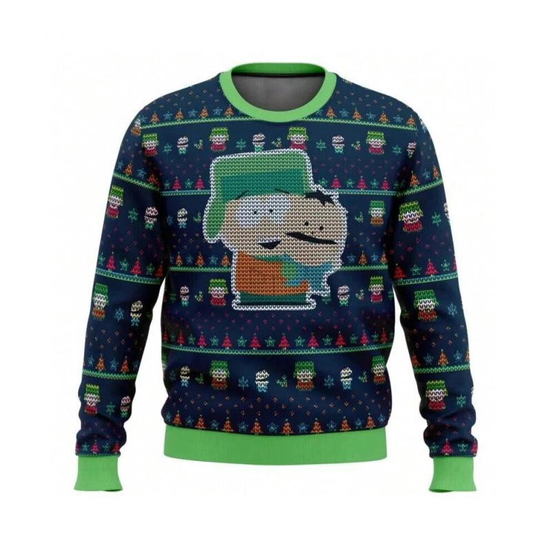 South Park Cartone Animato Anime Buon Natale Moda Uomo e Donna Taglia Grande Abbigliamento Sportivo Maglione di Natale Brutto Stampato