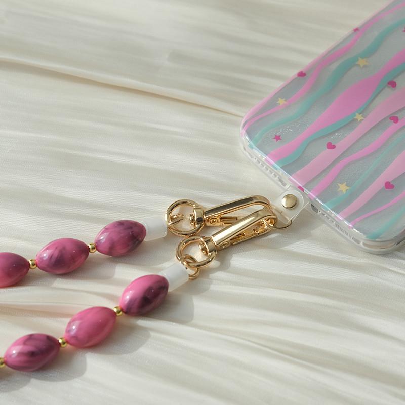 Neues Telefonzubehör, lange Handykette, Anti-Verlust-Candy-Perlen, Schulterhals, Crossbody-Telefongurt, Telefonhüllenhalterkette