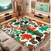 Dinosaur Theme Soft Crystal Velvet Rug Custom Name & Text Print Non Slip Floor Rug for Bedroom Living Room
