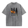 Forest Is a Magical and Crazy Autumn Pattern Washed and Distressed T-shirt for Men and Women Cute Short Sleeve
