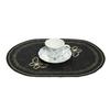 Linen Placemat Embroidery Butterflies Pattern Oval Heat-Resistant Stain-resistant Placemat Dining Accessories