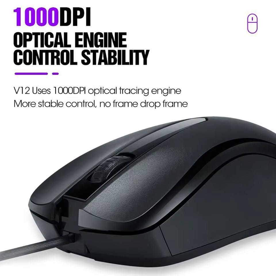 USB optická drátová myš Laptop Myš pro domácí kancelář Protiskluzový váleček 3D 1000DPI Herní myš Počítačové příslušenství Pro stolní PC