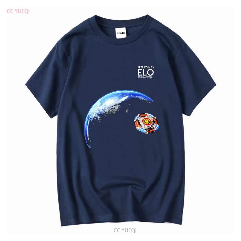 Jeff Lynne S Elo Over And Out Electric Light Orchestra World Spaceship T Shirt Vintage Washed Streetwear Versatile Breathable