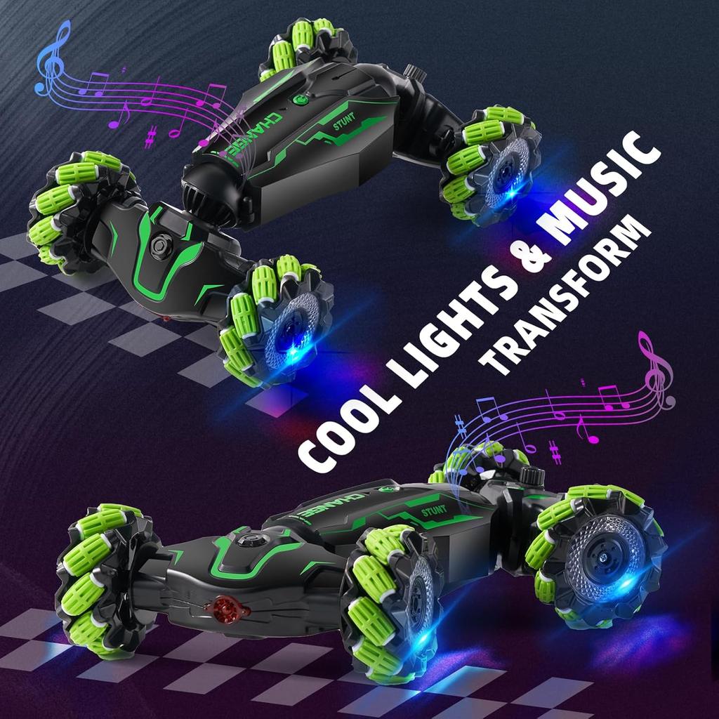 Gesture Sensing RC Stunt Car with Light & Music & Spray - Remote Control Cars for Boys 8-12 Toys, Best Birthday Gift for Kids 6 7 8 9 10 11 12+ Years