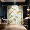 1pc Spring Colorful Flower Printed Waterproof Partition Privacy Curtain With 12 Hooks, Multiple Sizes, Easy To Install