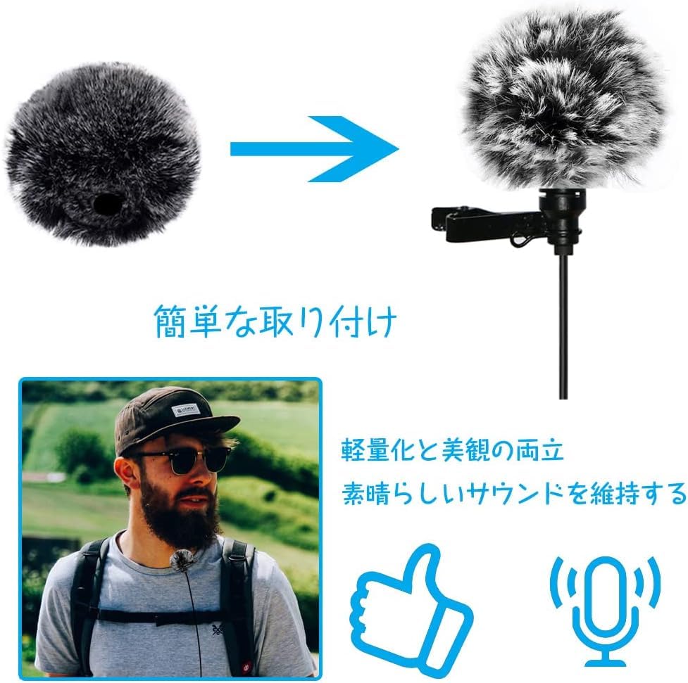 Klapový mikrofon ochrana proti větru pro klopový klopový mikrofon ochrana proti větru Klip na mikrofon ochrana proti větru klopový mikrofon mikrofonní příslušenství pro mikrofony