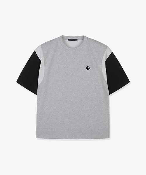 Garnet Homme Gbs34236 Melange Grey Oversized Logo T-Shirt 95