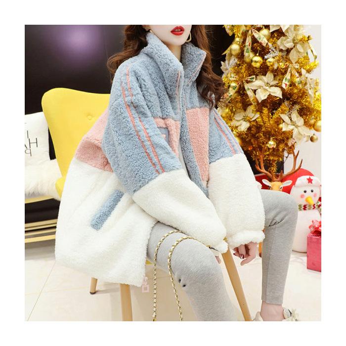 Lamb Wool Coat Female Korean Loose New Autumn and Winter Thick Furry Cardigan Clothes To Wear Outside.
