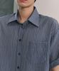 Beullusseonpeullawo Crinkle Check Short Sleeve Shirt [Blue]