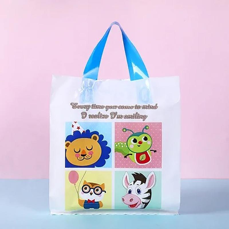 50pcs Cartoon Plastic Handbag Market Shopping Store Vertical Plate Clothing Packaging Bags Festival Gift Thickening Storage bags