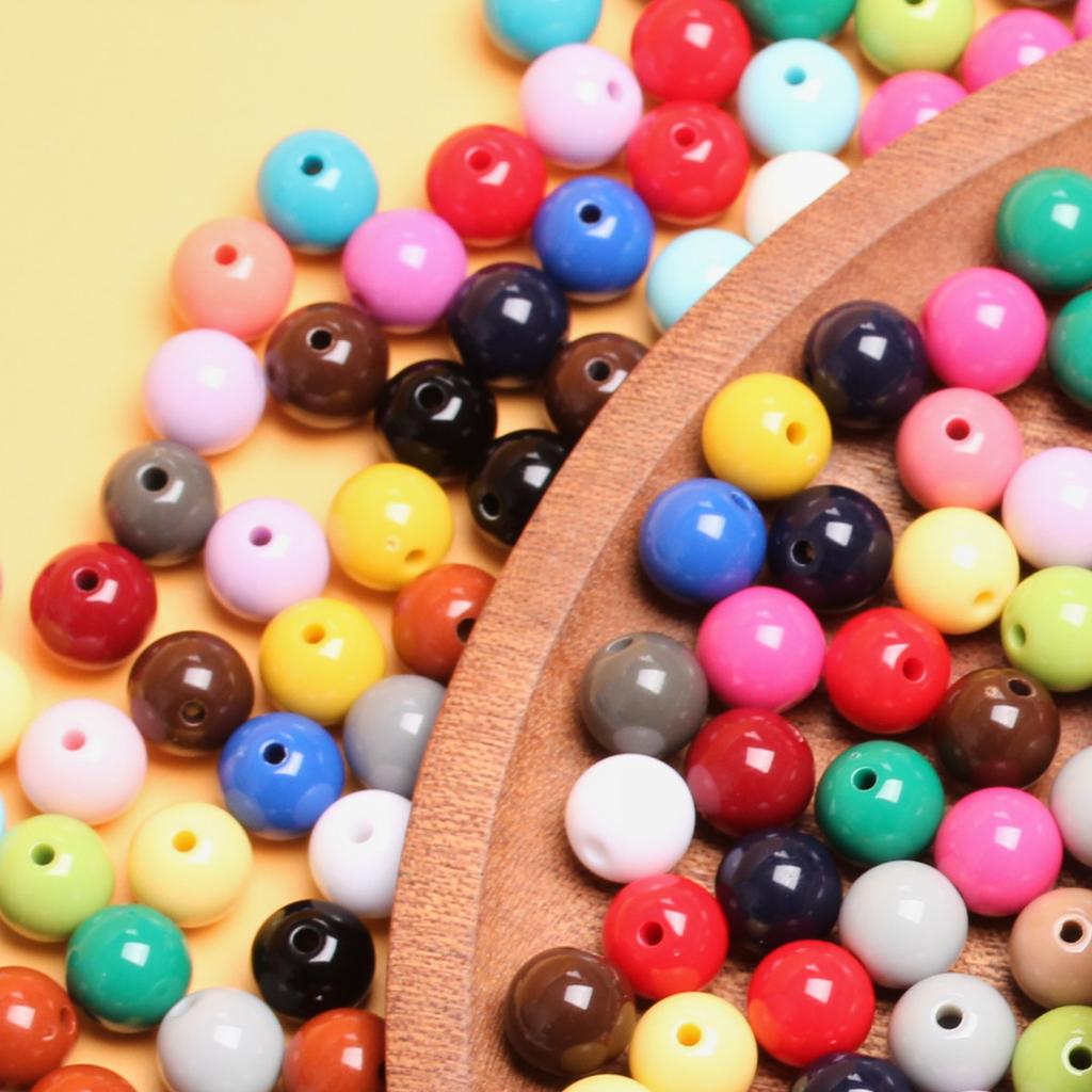 20Pcs 10mm 27 Colors Round Acrylic Loose Beads DIY for Jewelry Making Necklace Bracelet Accessories Sewing Handcrafted