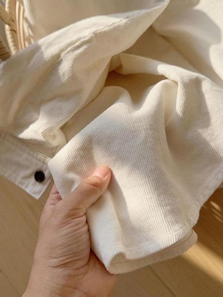 Korean Style Retro Corduroy Shirt: Women's Versatile Long Sleeve Spring/Autumn Layering Top