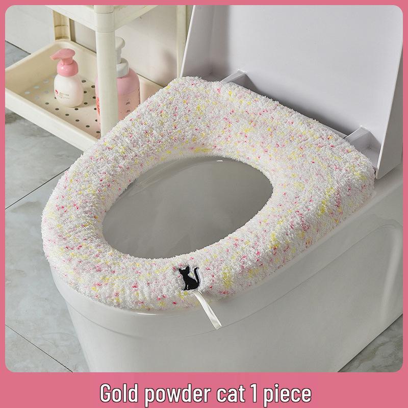 2025 Thick Velvet Plus Size Plush Toilet Seat Cushion - Warm, Washable, O-Shape Winter Cover