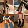 Französischer College-Stil klassisch vielseitig runder Kopf leichte Öffnung ein Wort mit dickem Absatz Mary Jane Einzelschuhe Damen kleine Lederschuhe Damen s