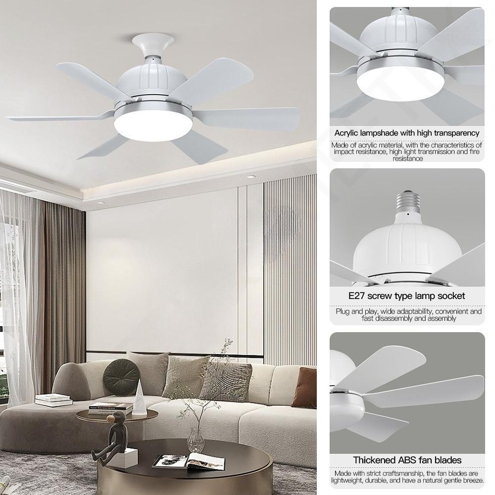 16 "Blade Household Small 3 Speed Adjustment Ceiling Fan Light Ceiling Fan With Light Tri color Dimming Lighting Fan
