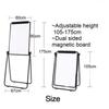 Magnetic Standing White Board Foldable Dual Sided Whiteboard Adjustable Height Notice Board 90x60cm