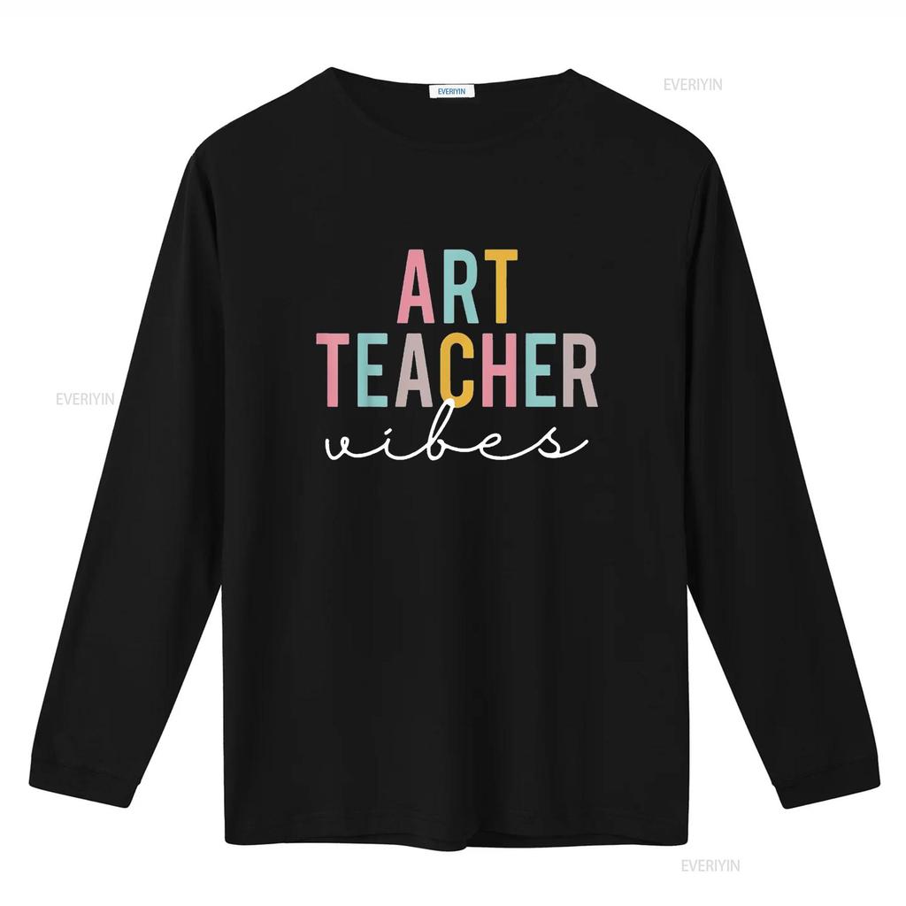 Mens Art Teacher Vibes Colorful Appreciation Day Back To School T Shirt Black Medium Vintage Washed Stylish Unisex Homme