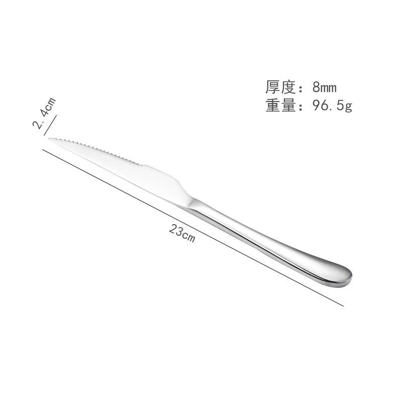 304 stainless steel knife, fork, spoon, western tableware, heavy and elegant series steak knife, thickened cloth wheel light