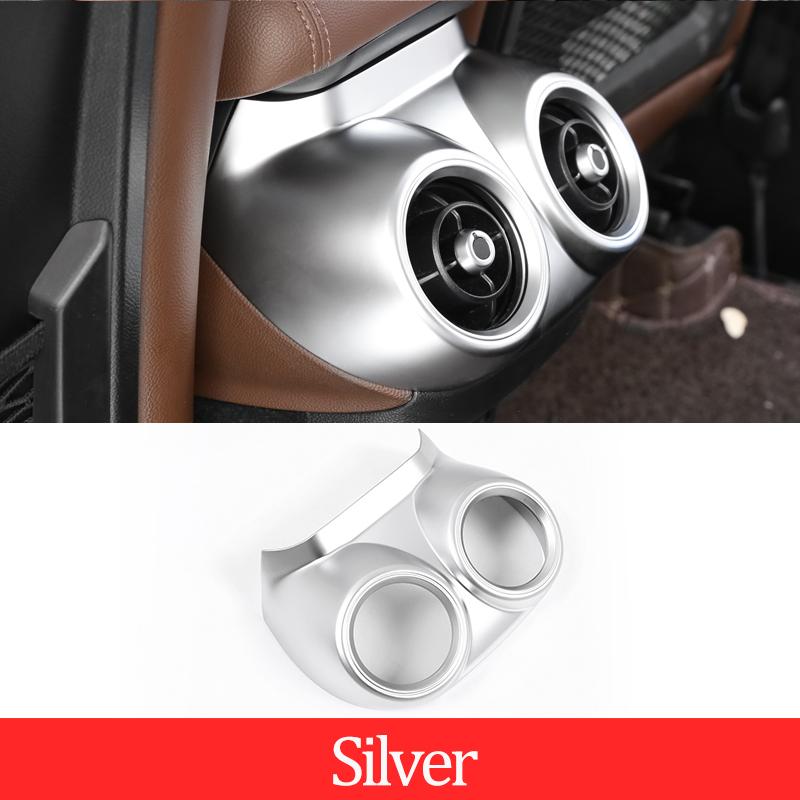 

ABS Carbon Fiber/Matt Silver For Alfa Romeo Stelvio 2017-2020 Car Accessories Rear Exhaust Vent Decorative Frame Car Accessories